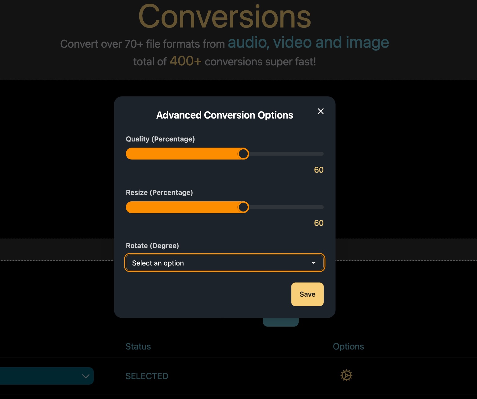 Convert Options